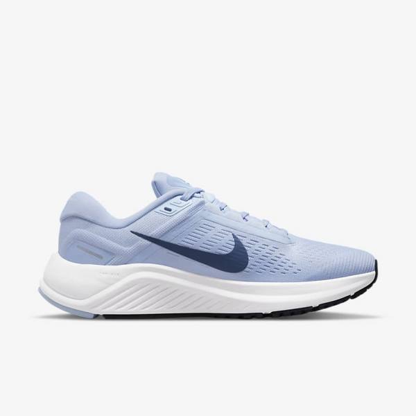 παπουτσια για τρεξιμο Nike Air Zoom Structure 24 δρομου γυναικεια ανοιχτο μπλε ασπρα σκουρο μπλε σκουρο μπλε | NK512XPY