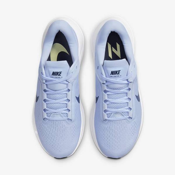 παπουτσια για τρεξιμο Nike Air Zoom Structure 24 δρομου γυναικεια ανοιχτο μπλε ασπρα σκουρο μπλε σκουρο μπλε | NK512XPY