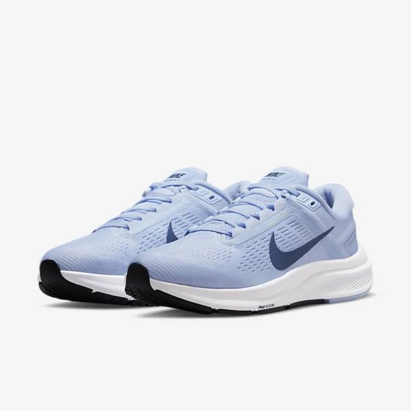 παπουτσια για τρεξιμο Nike Air Zoom Structure 24 δρομου γυναικεια ανοιχτο μπλε ασπρα σκουρο μπλε σκουρο μπλε | NK512XPY