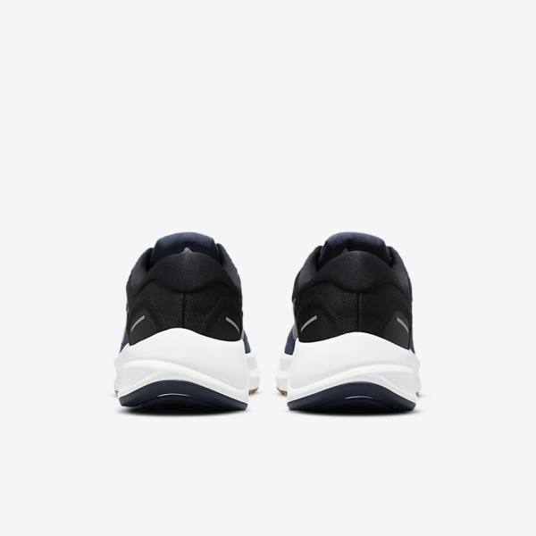 παπουτσια για τρεξιμο Nike Air Zoom Structure 24 δρομου ανδρικα μπλε μαυρα σκούρο οψιάνος γκρι | NK568UEP