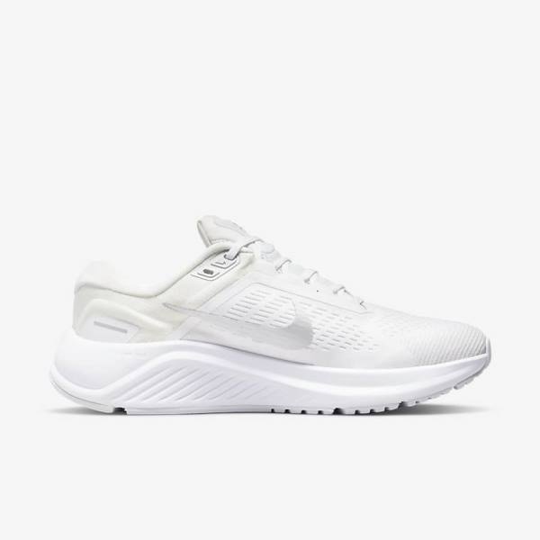 παπουτσια για τρεξιμο Nike Air Zoom Structure 24 δρομου γυναικεια ασπρα Πλατίνα Πλατίνα μεταλλικός ασημι | NK649KEZ