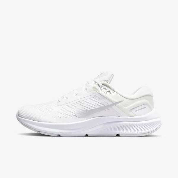 παπουτσια για τρεξιμο Nike Air Zoom Structure 24 δρομου γυναικεια ασπρα Πλατίνα Πλατίνα μεταλλικός ασημι | NK649KEZ