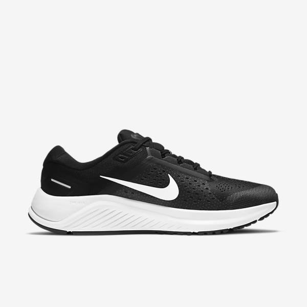 παπουτσια για τρεξιμο Nike Air Zoom Structure 23 δρομου ανδρικα μαυρα σκούρο γκρι ασπρα | NK981JMF