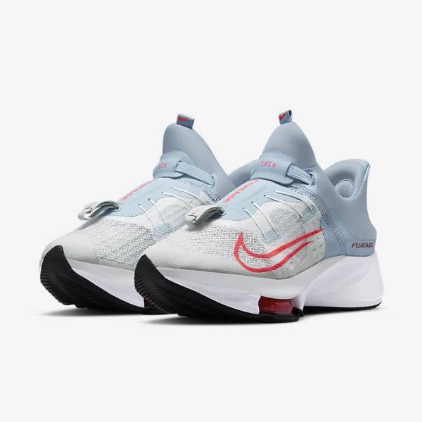 παπουτσια για τρεξιμο Nike Air Zoom Tempo NEXT% FlyEase Easy On-Off δρομου γυναικεια ανοιχτο μπλε Πλατίνα ασπρα κοκκινα | NK465WQO