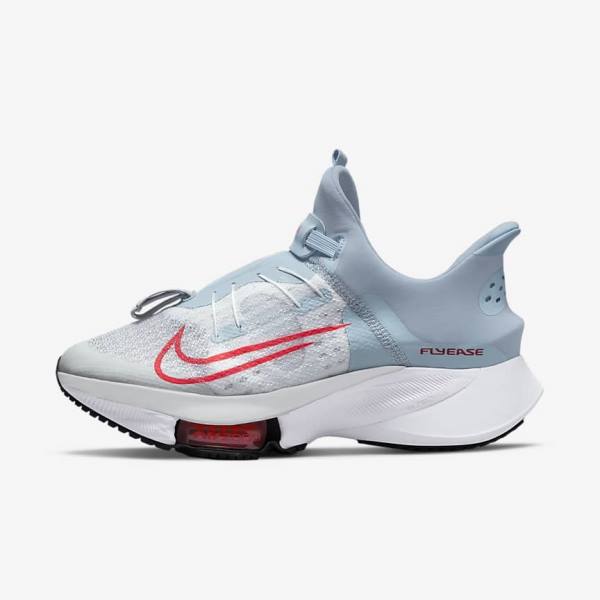 παπουτσια για τρεξιμο Nike Air Zoom Tempo NEXT% FlyEase Easy On-Off δρομου γυναικεια ανοιχτο μπλε Πλατίνα ασπρα κοκκινα | NK465WQO