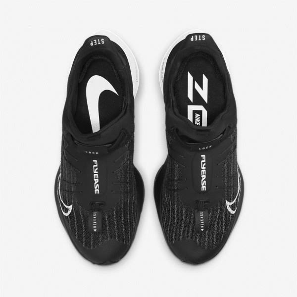 παπουτσια για τρεξιμο Nike Air Zoom Tempo NEXT% FlyEase Easy On-Off δρομου ανδρικα μαυρα ασπρα | NK526RHW