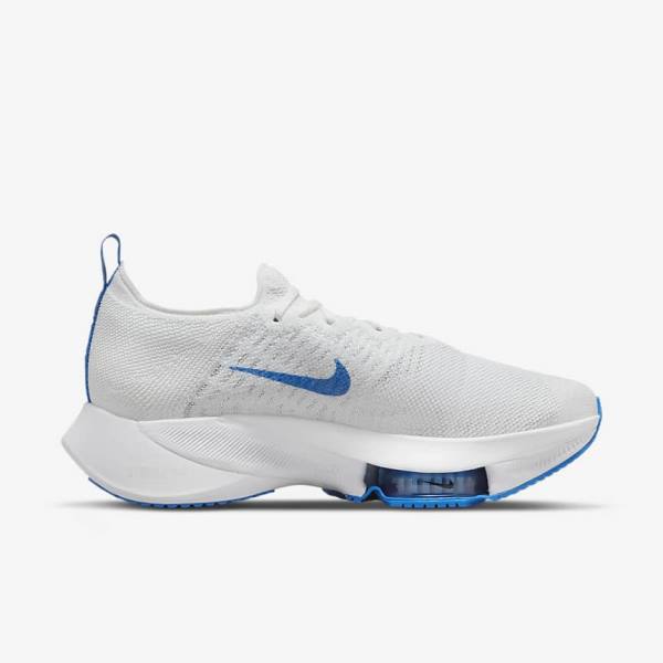 παπουτσια για τρεξιμο Nike Air Zoom Tempo NEXT% δρομου ανδρικα ασπρα Πλατίνα μαυρα μπλε | NK526YCR