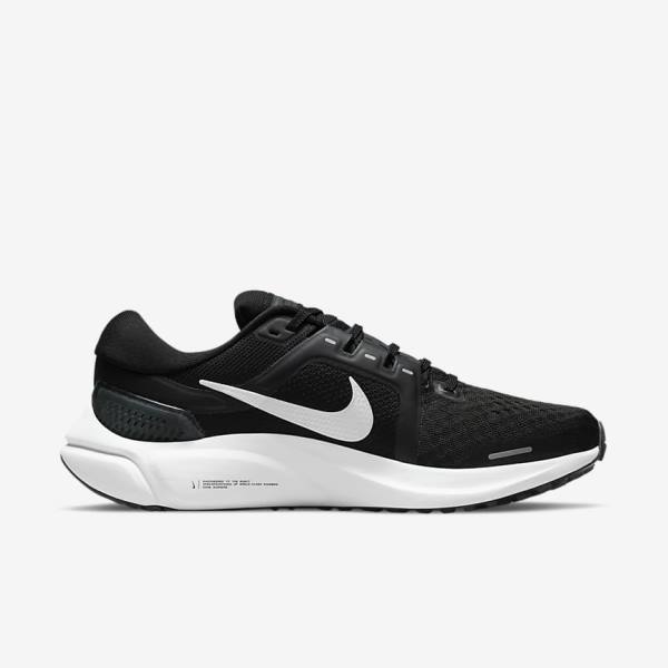 παπουτσια για τρεξιμο Nike Air Zoom Vomero 16 δρομου γυναικεια μαυρα σκούρο γκρι ασπρα | NK034ZKB