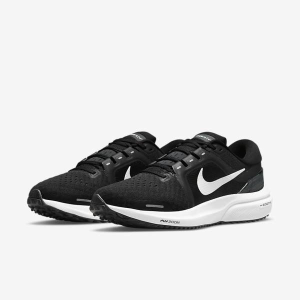 παπουτσια για τρεξιμο Nike Air Zoom Vomero 16 δρομου γυναικεια μαυρα σκούρο γκρι ασπρα | NK034ZKB