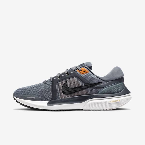 παπουτσια για τρεξιμο Nike Air Zoom Vomero 16 δρομου ανδρικα γκρι σκούρο γκρι μαυρα | NK503NVZ