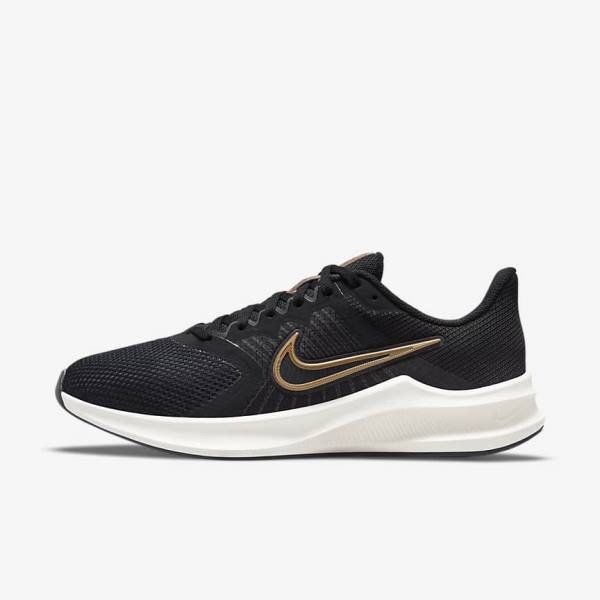 παπουτσια για τρεξιμο Nike Downshifter 11 δρομου γυναικεια μαυρα σκούρο γκρι μεταλλικός χαλκός | NK416ETW