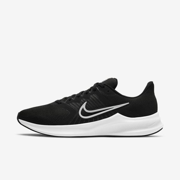 παπουτσια για τρεξιμο Nike Downshifter 11 δρομου ανδρικα μαυρα σκούρο γκρι ασπρα | NK658EOW