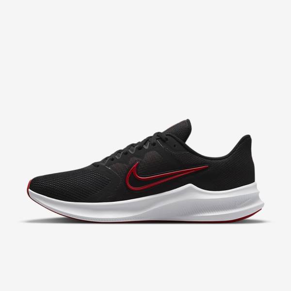 παπουτσια για τρεξιμο Nike Downshifter 11 δρομου ανδρικα μαυρα ασπρα σκούρο γκρι κοκκινα | NK698OHE