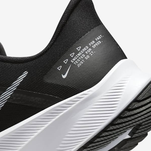 παπουτσια για τρεξιμο Nike Quest 4 δρομου ανδρικα μαυρα σκούρο γκρι ασπρα | NK381BVE