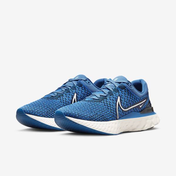 παπουτσια για τρεξιμο Nike React Infinity Run Flyknit 3 δρομου ανδρικα μπλε μαυρα | NK547BOA