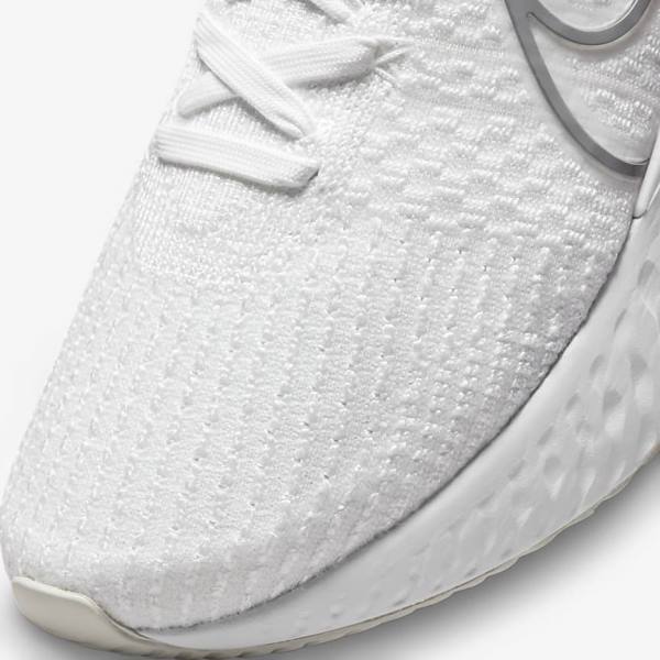 παπουτσια για τρεξιμο Nike React Infinity Run Flyknit 3 δρομου ανδρικα ασπρα γκρι | NK564ZNT