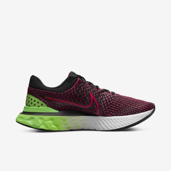 παπουτσια για τρεξιμο Nike React Infinity Run Flyknit 3 δρομου ανδρικα μαυρα πρασινο κοκκινα | NK659EMA