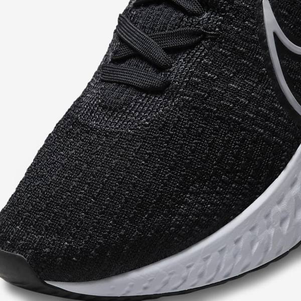 παπουτσια για τρεξιμο Nike React Infinity Run Flyknit 3 δρομου ανδρικα μαυρα ασπρα | NK693LCY