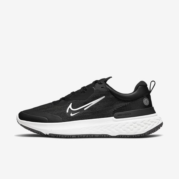 παπουτσια για τρεξιμο Nike React Miler 2 Shield Weatherised δρομου ανδρικα μαυρα ανοιχτο γκρι Πλατίνα | NK149TKF