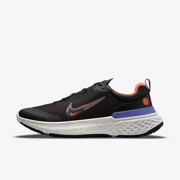 παπουτσια για τρεξιμο Nike React Miler 2 Shield Weatherised δρομου ανδρικα μαυρα πορτοκαλι μπλε σκουρο | NK704GUM