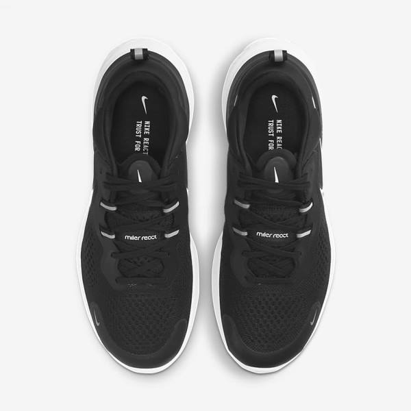 παπουτσια για τρεξιμο Nike React Miler 2 δρομου ανδρικα μαυρα γκρι ασπρα | NK807KGB