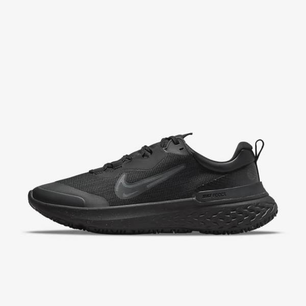 παπουτσια για τρεξιμο Nike React Miler 2 Shield Weatherised δρομου ανδρικα μαυρα σκούρο γκρι μαυρα | NK915CHS