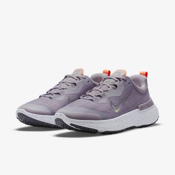 παπουτσια για τρεξιμο Nike React Miler 2 Shield Weatherised δρομου γυναικεια γκρι πορτοκαλι μωβ | NK925HMZ