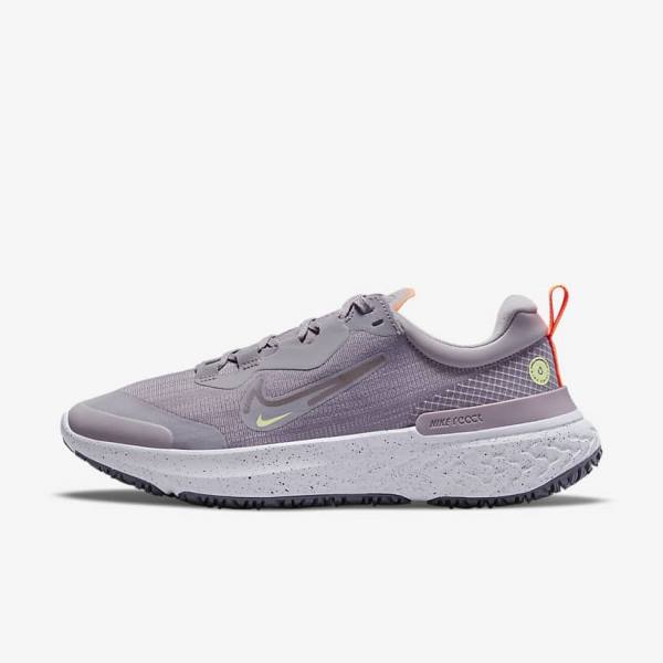 παπουτσια για τρεξιμο Nike React Miler 2 Shield Weatherised δρομου γυναικεια γκρι πορτοκαλι μωβ | NK925HMZ