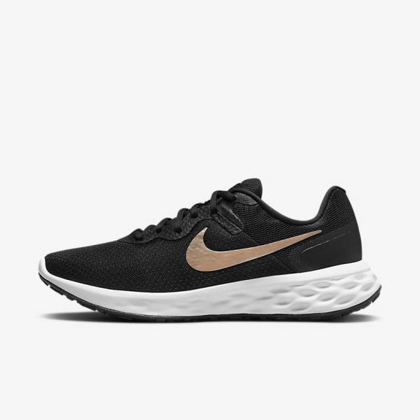 παπουτσια για τρεξιμο Nike Revolution 6 Next Nature δρομου γυναικεια μαυρα ασπρα μεταλλικός χαλκός | NK174ZJU