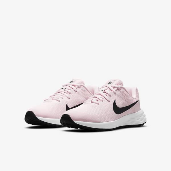 παπουτσια για τρεξιμο Nike Revolution 6 Older δρομου παιδικα ροζ μαυρα | NK310PMY