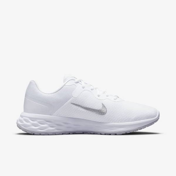 παπουτσια για τρεξιμο Nike Revolution 6 Next Nature δρομου γυναικεια ασπρα Πλατίνα μεταλλικός ασημι | NK378DTN