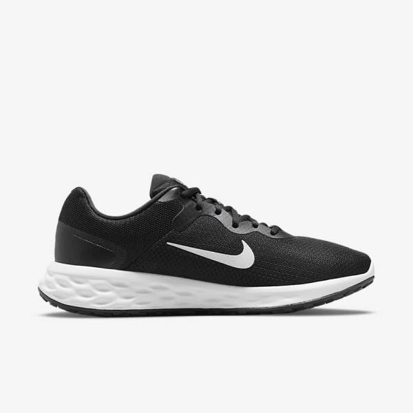 παπουτσια για τρεξιμο Nike Revolution 6 (Extra φαρδια) ανδρικα μαυρα γκρι ασπρα | NK786AHM