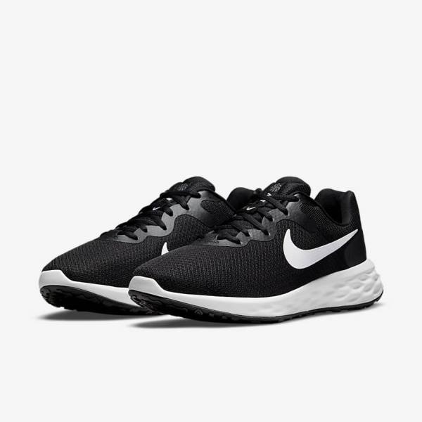 παπουτσια για τρεξιμο Nike Revolution 6 (Extra φαρδια) ανδρικα μαυρα γκρι ασπρα | NK786AHM