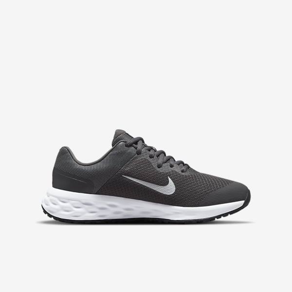 παπουτσια για τρεξιμο Nike Revolution 6 Older δρομου παιδικα γκρι ασπρα | NK890SPN