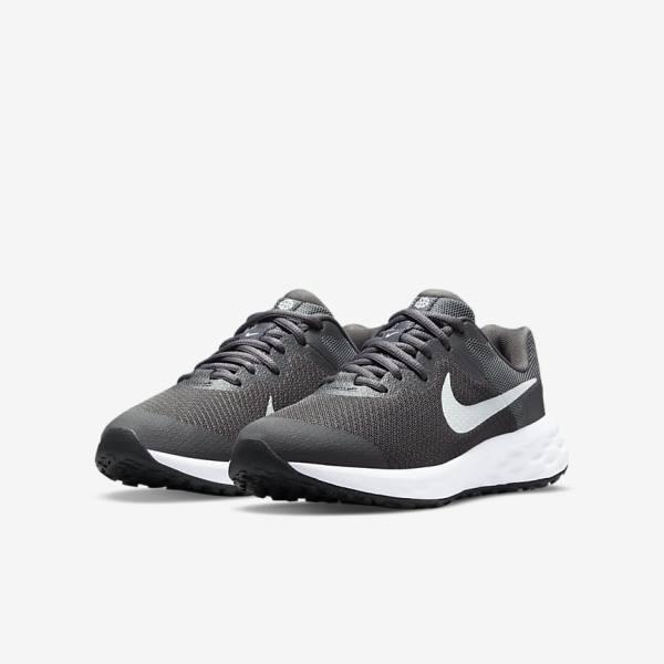 παπουτσια για τρεξιμο Nike Revolution 6 Older δρομου παιδικα γκρι ασπρα | NK890SPN