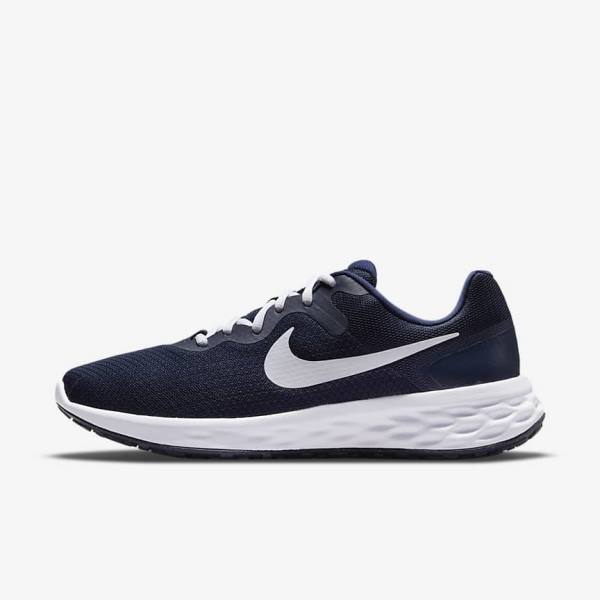 παπουτσια για τρεξιμο Nike Revolution 6 Next Nature δρομου ανδρικα σκουρο μπλε οψιάνος ασπρα | NK904JHP