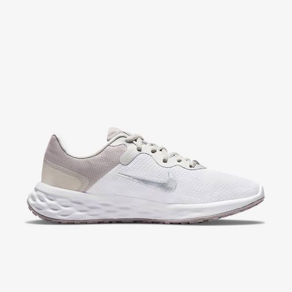 παπουτσια για τρεξιμο Nike Revolution 6 Next Nature Premium δρομου γυναικεια ασπρα γκρι | NK962JOC