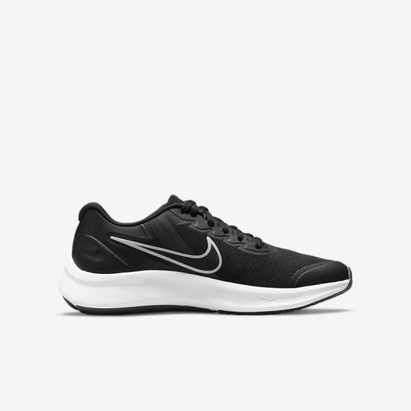 παπουτσια για τρεξιμο Nike Star Runner 3 Older δρομου παιδικα μαυρα σκούρο γκρι | NK379XHN