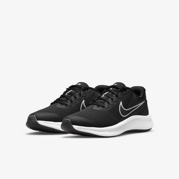 παπουτσια για τρεξιμο Nike Star Runner 3 Older δρομου παιδικα μαυρα σκούρο γκρι | NK379XHN