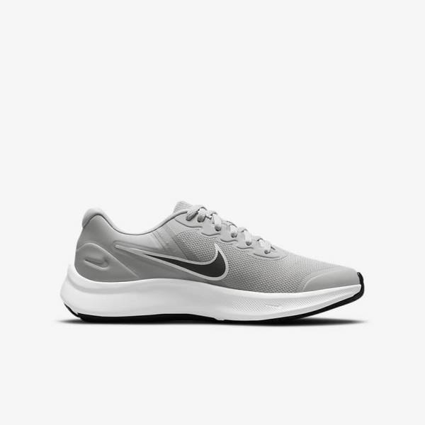 παπουτσια για τρεξιμο Nike Star Runner 3 Older δρομου παιδικα ανοιχτο γκρι μαυρα | NK728WSB