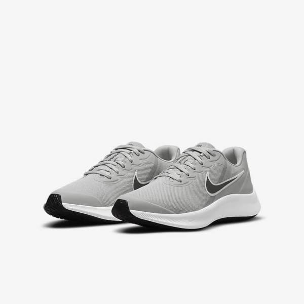 παπουτσια για τρεξιμο Nike Star Runner 3 Older δρομου παιδικα ανοιχτο γκρι μαυρα | NK728WSB