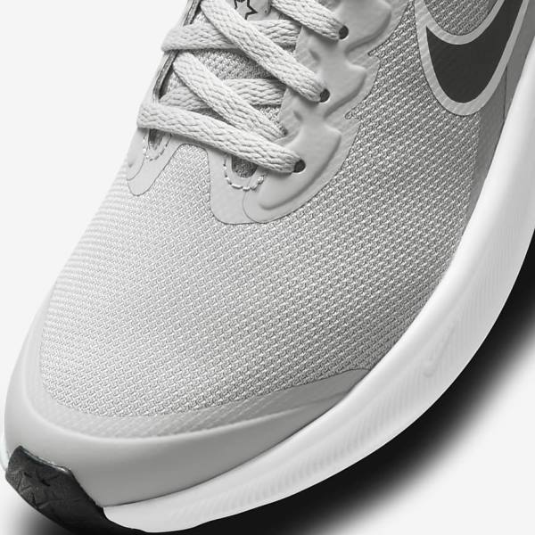 παπουτσια για τρεξιμο Nike Star Runner 3 Older δρομου παιδικα ανοιχτο γκρι μαυρα | NK728WSB