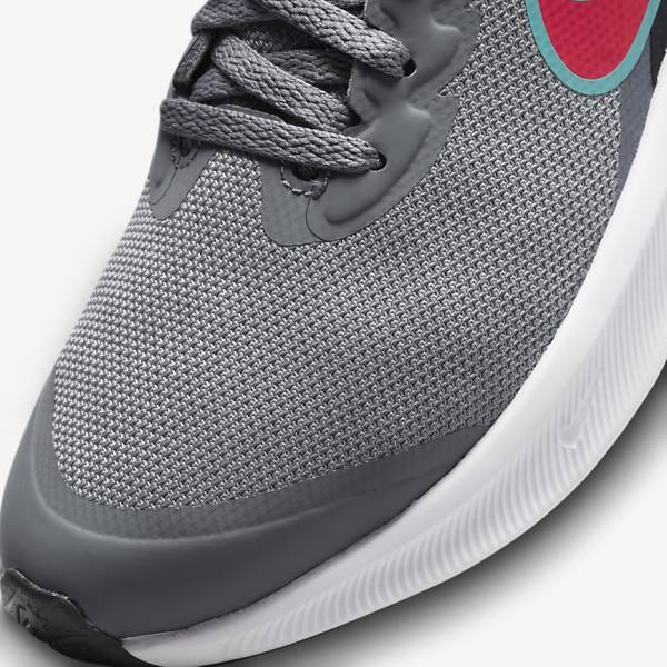 παπουτσια για τρεξιμο Nike Star Runner 3 Older δρομου παιδικα γκρι μαυρα κοκκινα | NK762DQH