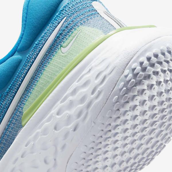 παπουτσια για τρεξιμο Nike ZoomX Invincible Run Flyknit δρομου ανδρικα μπλε ανοιχτο πρασινο γκρι ασπρα | NK132SHV