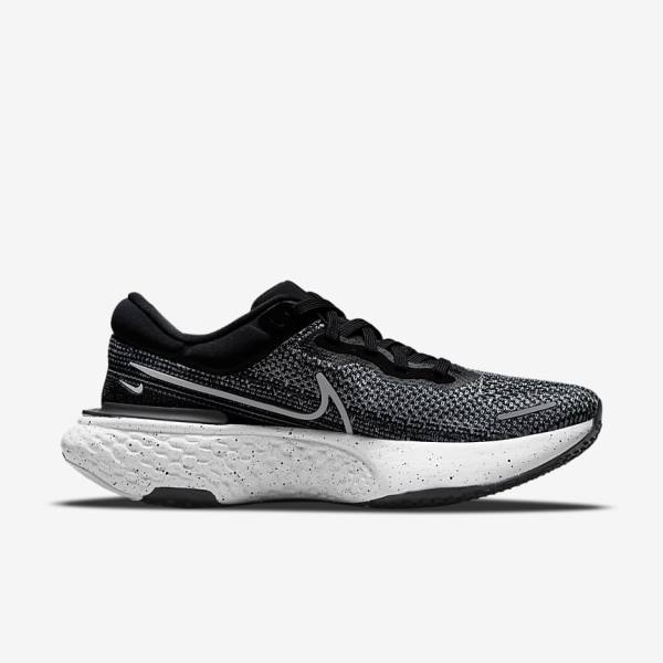 παπουτσια για τρεξιμο Nike ZoomX Invincible Run Flyknit δρομου ανδρικα ασπρα μαυρα ασπρα | NK704VCW