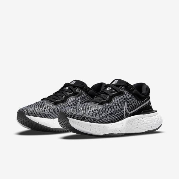 παπουτσια για τρεξιμο Nike ZoomX Invincible Run Flyknit δρομου ανδρικα ασπρα μαυρα ασπρα | NK704VCW