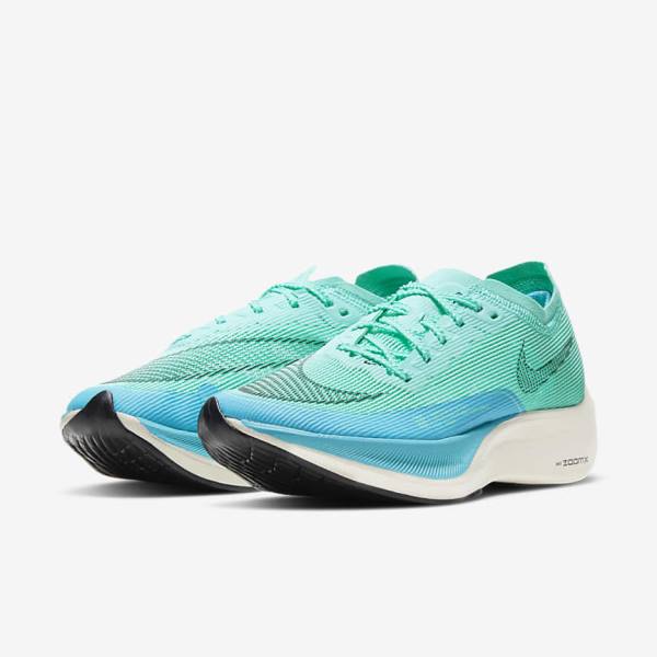 παπουτσια για τρεξιμο Nike ZoomX Vaporfly Next% 2 δρομου αγωνιστικα γυναικεια ασπρα μεταλλικός ασημι μαυρα | NK437JQV