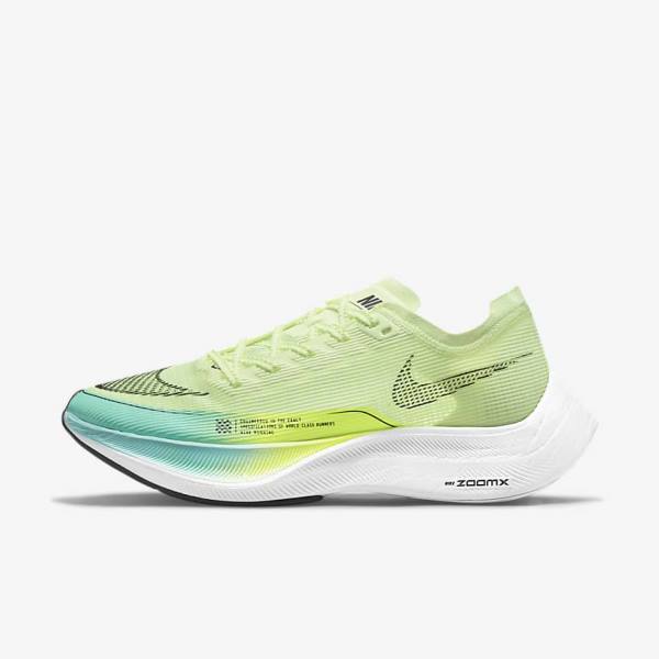 παπουτσια για τρεξιμο Nike ZoomX Vaporfly Next% 2 δρομου αγωνιστικα γυναικεια μαυρα μεταλλικός χρυσο χρωμα ασπρα | NK714OTZ