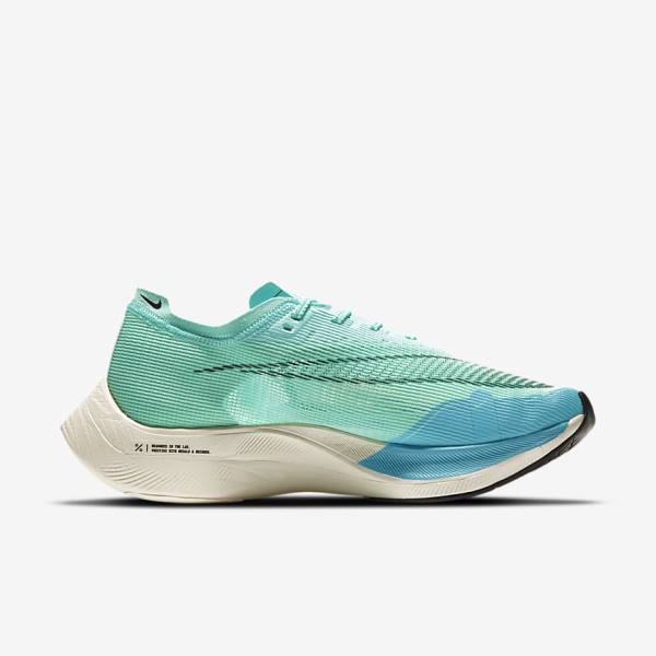 παπουτσια για τρεξιμο Nike ZoomX Vaporfly Next% 2 δρομου αγωνιστικα ανδρικα ασπρα μεταλλικός ασημι μαυρα | NK743TQN