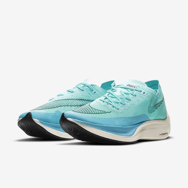 παπουτσια για τρεξιμο Nike ZoomX Vaporfly Next% 2 δρομου αγωνιστικα ανδρικα ασπρα μεταλλικός ασημι μαυρα | NK743TQN